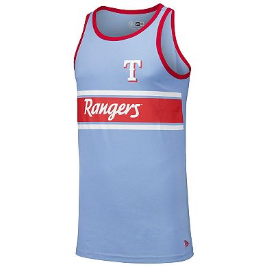 Men's New Era Light Blue Texas Rangers Jersey Ringer Tank Top