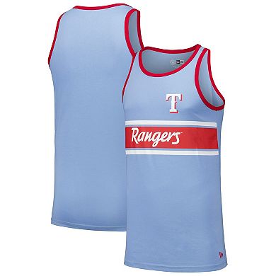 Men's New Era Light Blue Texas Rangers Jersey Ringer Tank Top