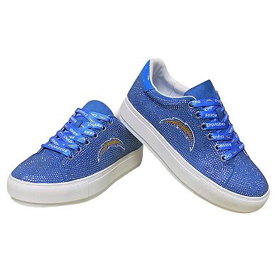 Women's Cuce Powder Blue Los Angeles Chargers Team Color Crystal Sneakers