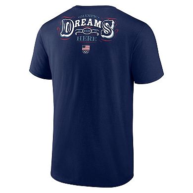 Men's Fanatics Navy Team USA Dreams Are Made Here T-Shirt