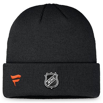 Men's Fanatics Black Philadelphia Flyers Authentic Pro Training Camp Cuffed Knit Hat