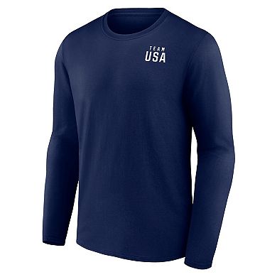 Men's Fanatics Navy Team USA Dreams Are Made Here Long Sleeve T-Shirt