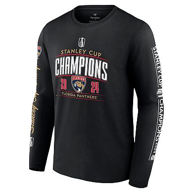 Men's Fanatics  Black Florida Panthers 2024 Stanley Cup Champions Pinnacle Long Sleeve T-Shirt