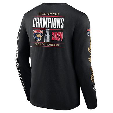 Men's Fanatics  Black Florida Panthers 2024 Stanley Cup Champions Pinnacle Long Sleeve T-Shirt