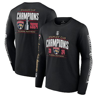 Men's Fanatics  Black Florida Panthers 2024 Stanley Cup Champions Pinnacle Long Sleeve T-Shirt