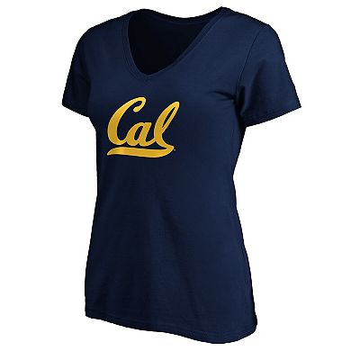 Women's Fanatics Navy Cal Bears Primary Logo V-Neck T-Shirt