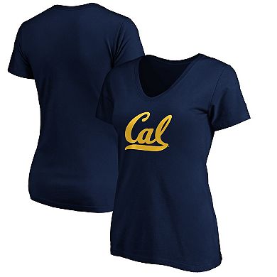 Women's Fanatics Navy Cal Bears Primary Logo V-Neck T-Shirt