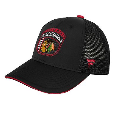 Youth Fanatics Red Chicago Blackhawks 2024 NHL Draft On Stage Trucker Adjustable Hat