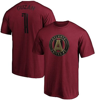 Men's Fanatics Brad Guzan Red Atlanta United FC Authentic Stack Player Name & Number T-Shirt