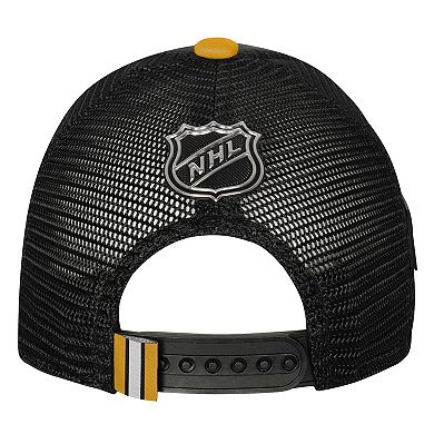 Youth Fanatics Black Boston Bruins 2024 NHL Draft On Stage Trucker Adjustable Hat