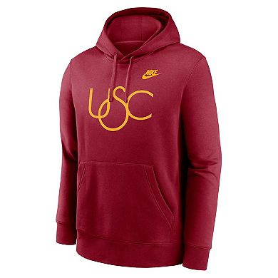 Men's Nike Cardinal USC Trojans Legacy Logo Club Fleece Pullover Hoodie