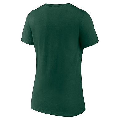 Women's Fanatics Green Green Bay Packers Break It Down V-Neck T-Shirt