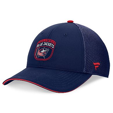 Men's Fanatics Navy Columbus Blue Jackets 2024 NHL Draft On Stage Trucker Adjustable Hat