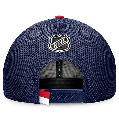 Men's Fanatics Navy Columbus Blue Jackets 2024 NHL Draft On Stage Trucker Adjustable Hat