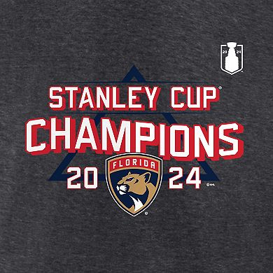 Men's Fanatics  Heather Charcoal Florida Panthers 2024 Stanley Cup Champions Schedule T-Shirt