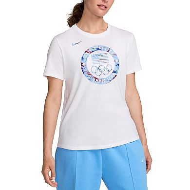 Women's Nike White Team USA Puck Club T-Shirt