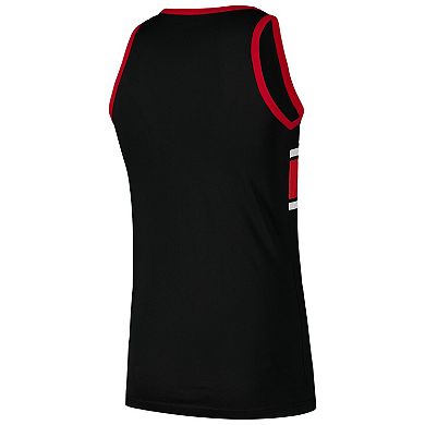 Men's New Era Black Cincinnati Reds Jersey Ringer Tank Top