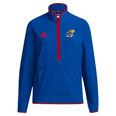 Men's adidas Royal Kansas Jayhawks Coaches Sideline Half-Zip Jacket