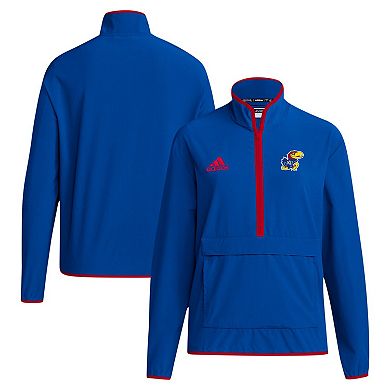 Men's adidas Royal Kansas Jayhawks Coaches Sideline Half-Zip Jacket