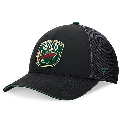 Men's Fanatics Black Minnesota Wild 2024 NHL Draft On Stage Trucker Adjustable Hat