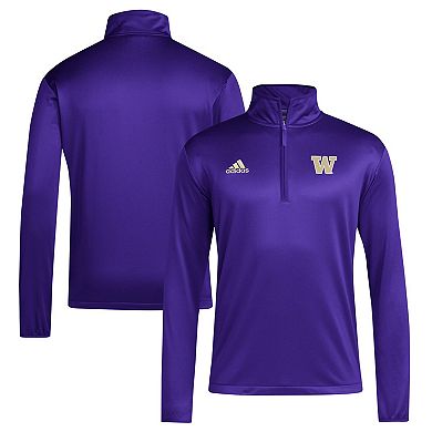 Men's adidas Purple Washington Huskies Coaches Sideline Quarter-Zip Top