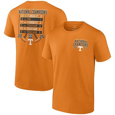 Men's Fanatics Tennessee Orange Tennessee Volunteers 2024 NCAA Men's Baseball College World Series Champions Schedule T-Shirt