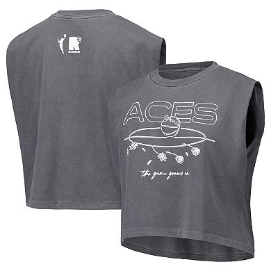 Women's round21 Gray Las Vegas Aces Strength Oversized Boxy T-Shirt