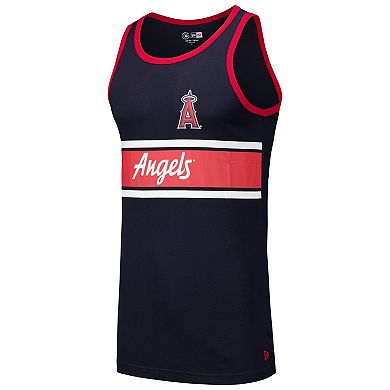 Men's New Era Navy Los Angeles Angels Jersey Ringer Tank Top