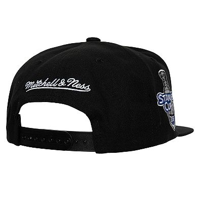 Men's Mitchell & Ness Black Detroit Red Wings Core Top Spot Snapback Hat