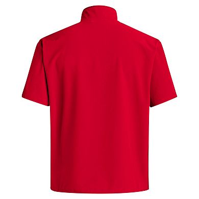 Men's adidas Scarlet Nebraska Huskers Coaches Sideline Half-Zip Short Sleeve Jacket