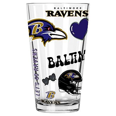 The Memory Company Baltimore Ravens 2-Pack 16oz. Pint Glass Loco Design Set