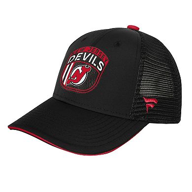 Youth Fanatics Red New Jersey Devils 2024 NHL Draft On Stage Trucker Adjustable Hat