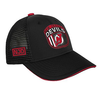 Youth Fanatics Red New Jersey Devils 2024 NHL Draft On Stage Trucker Adjustable Hat