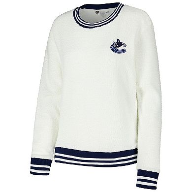 Women's Concepts Sport Cream/Navy Vancouver Canucks Granite Sherpa Pullover Sweatshirt