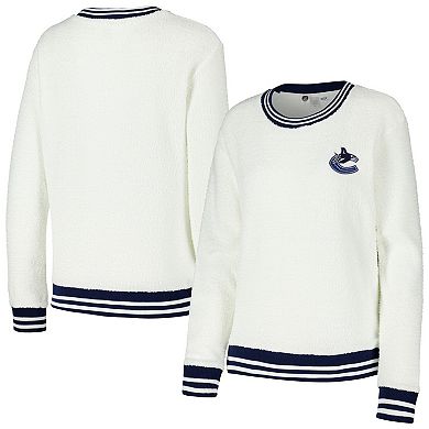 Women's Concepts Sport Cream/Navy Vancouver Canucks Granite Sherpa Pullover Sweatshirt