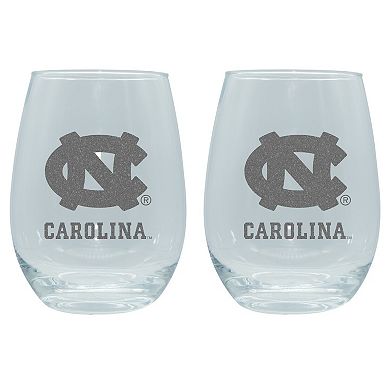 The Memory Company North Carolina Tar Heels 2-Pack 15oz. Stemless Wine Glass Set