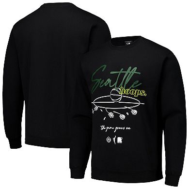 Unisex round21 Black Seattle Storm Bloom Pullover Crew Sweatshirt