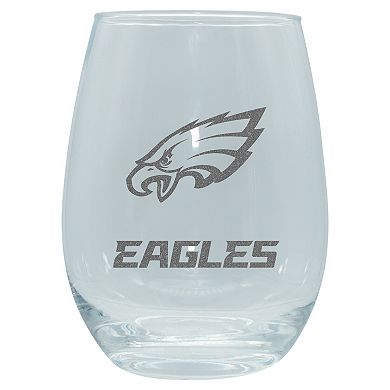 The Memory Company Philadelphia Eagles 2-Pack 15oz. Stemless Wine Glass Set