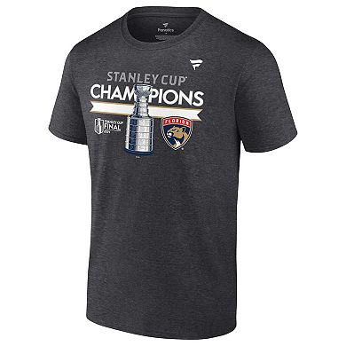 Men's Fanatics  Heather Charcoal Florida Panthers 2024 Stanley Cup Champions Locker Room Big & Tall T-Shirt