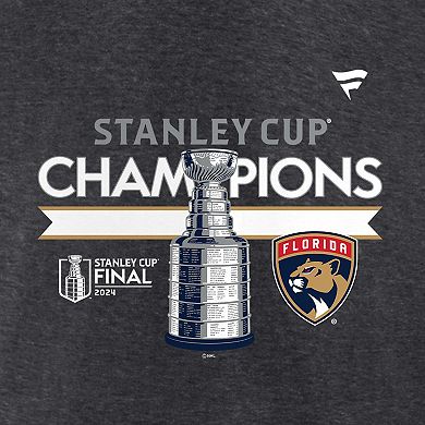 Men's Fanatics  Heather Charcoal Florida Panthers 2024 Stanley Cup Champions Locker Room Big & Tall T-Shirt