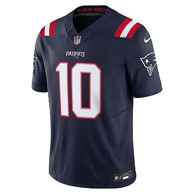 Men's Nike Drake Maye Navy New England Patriots Vapor F.U.S.E. Limited Jersey