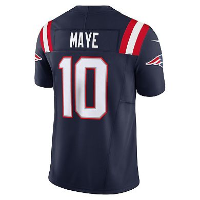 Men's Nike Drake Maye Navy New England Patriots Vapor F.U.S.E. Limited Jersey