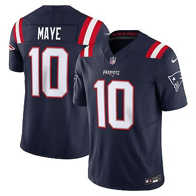 Men's Nike Drake Maye Navy New England Patriots Vapor F.U.S.E. Limited Jersey