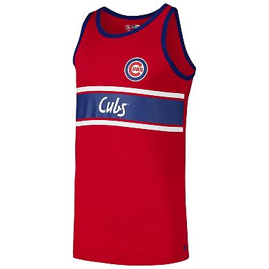 Men's New Era Red Chicago Cubs Jersey Ringer Tank Top