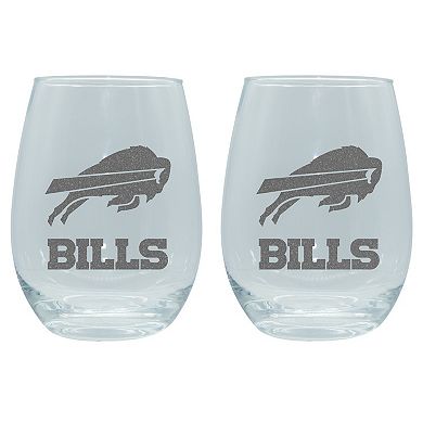 The Memory Company Buffalo Bills 2-Pack 15oz. Stemless Wine Glass Set