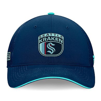 Men's Fanatics Deep Sea Blue Seattle Kraken 2024 NHL Draft On Stage Trucker Adjustable Hat