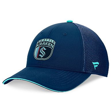 Men's Fanatics Deep Sea Blue Seattle Kraken 2024 NHL Draft On Stage Trucker Adjustable Hat