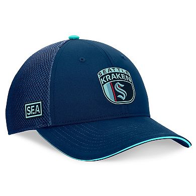 Men's Fanatics Deep Sea Blue Seattle Kraken 2024 NHL Draft On Stage Trucker Adjustable Hat