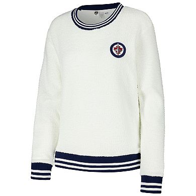 Women's Concepts Sport Cream/Navy Winnipeg Jets Granite Sherpa Pullover Sweatshirt