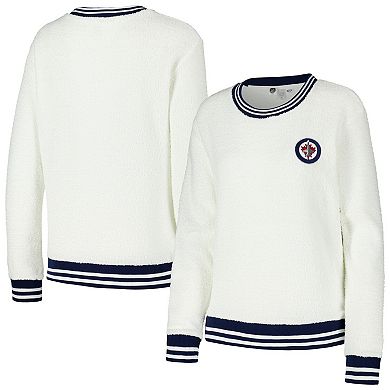 Women's Concepts Sport Cream/Navy Winnipeg Jets Granite Sherpa Pullover Sweatshirt